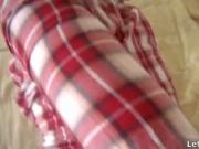 Sexy teenage girl gets horny jerking and sucking on an