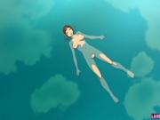 Big titted hentai brunette gets fucked outdoors