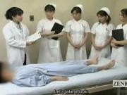 Subtitled CFNM Japanese doctor nurses blowjob seminar