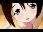 Hentai sweet doll giving titjob and blowjob gets mouth