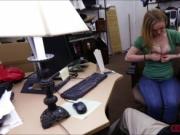 Hunk pawn guy fucks a blonde teen in the back office
