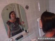 Sexy brunette babe gets horny showing off her body by N