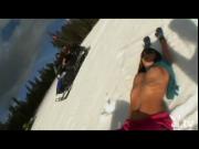 Hot Nude Girls Snowboarding!