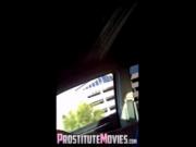 Flashing horny milf while driving