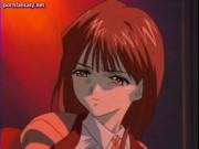 Hentai masturbating with a dildo