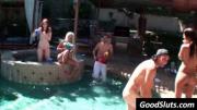 Brunette minx gets nailed at pool