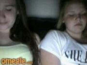 Big-Tits Omegle Girl shows off with Friend