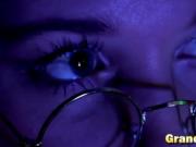 A horny old man fucks a tight shaved pussy of a blonde