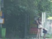 Busty Russian teen fucks strangers big cock