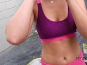 Hot bod gym babe bangs outdoor