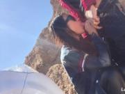 Doggy style fuck with horny teen in mountains