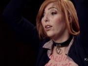 Huge tits redhead and ebony asses whipped