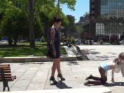 Female slave caned and disgraced in public