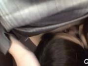 Office slut sits on cock