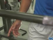 Muscly jocks gym workout doggy style anal rough