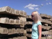 Czech blonde hard pounded after work in public