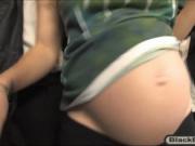 Pregnant woman deepthroats and fucked many big black co