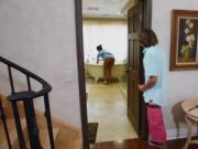 MILF 3some with her stepson and the maid