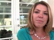 Aroused MILF rubbing slick pink twat on cam
