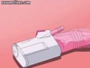 Anime pleasuring with pink dildo