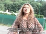 Sexy blonde slut gets horny outdoor by StreetsInCzech