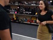 Cute college girl fucked at the pawnshop to earn extra