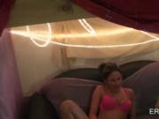 Lusty college girls working their twats at a sex party