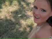 Amazing Blue Nagel masturbating on a beach video by MyV