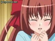 Busty anime gets pussy rubbed