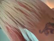 Splendid blonde humping large dick in POV style
