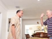 Sexy babe Jeleana Marie tag teamed by 2 old men