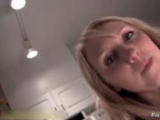 Incredible amazing blond adolescent bitch with exciting