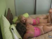 Two nasty and sexy sluts are on that huge bed and they