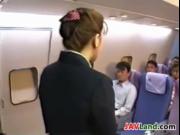 Japanese Stewardess Sucking Cock