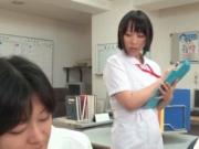 Adorable Asian nurse getting kinky with doctor on the r