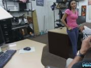 Latina teen babe Amber fucked in pawn shop for money