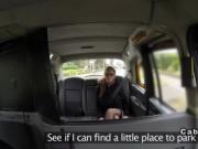 Tattooed busty amateur bangs in taxi