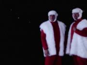 OMG! Hot blonde MILF Barbarella fucks with two Santa Cl