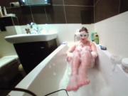 Making A Soapy Bath And Enjoying It