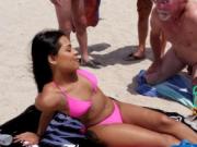 Old studs pick up Latina at beach