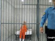 Horny blonde blows prison guard