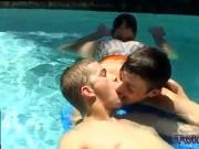 Teen lone gay twinks Ayden, Kayden & Shane - Pooltime T