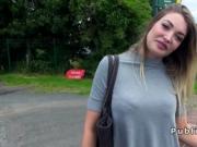 Busty blonde Brit licked and fucked outdoor