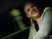 Russian teen hitchhiker bangs huge dick in car