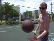 Muscly gay jocks banging anally in doggy style