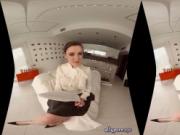 Sexy chick reading porn story in VR