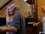 Blonde teen fucking with an older man