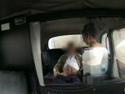 Big rack amateur Alexa railed in a cab with the driver