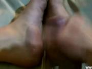 Sexy gay He films his lovely soles in a pair of plain c