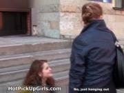 Awesome and gorgeous redhead is fucked by stranger, she